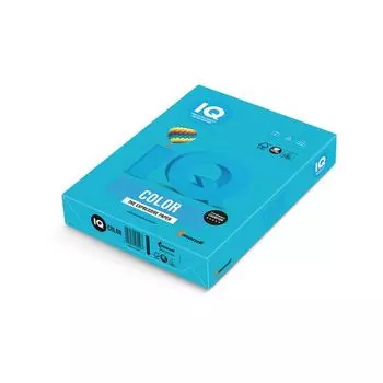 Бумага IQ color, А4, 80 г/м2, 500 л., интенсив, светло-синяя, AB48