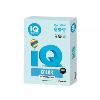 Бумага IQ color, А4, 80 г/м2, 500 л., пастель, светло-голубая, BL29
