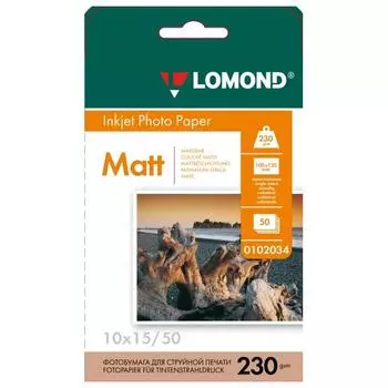 Бумага Lomond 0102034 10x15/230г/м2/50л./белый матовое для струйной печати