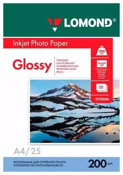 Бумага Lomond 0102046 A4/200г/м2/25л./белый глянцевое для струйной печати