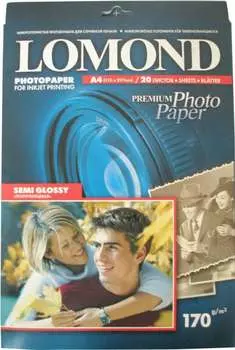 Бумага Lomond 1101305 A4/170г/м2/20л./белый полуглянцевое для струйной печати