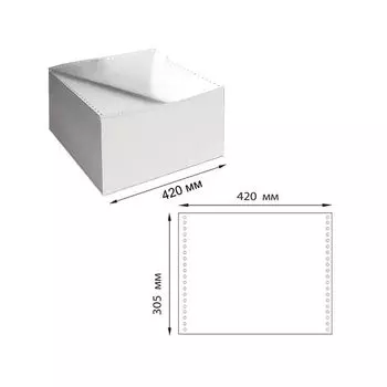 Бумага самокопирующая с перфорацией белая, 420х305 мм (12), 2-х слойная, 900 комплектов, белизна 90%, DRESCHER, 110758
