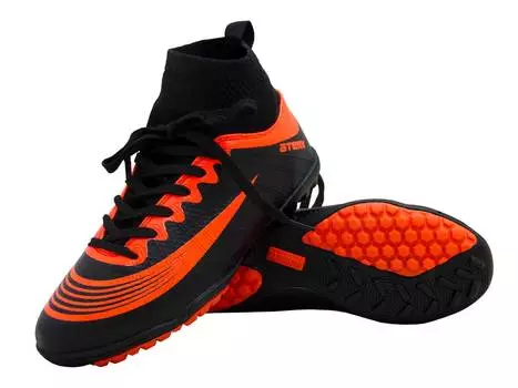 Бутсы футбольные Atemi, черн/оранж, синтетическая кожа, р.46, SD100 TURF