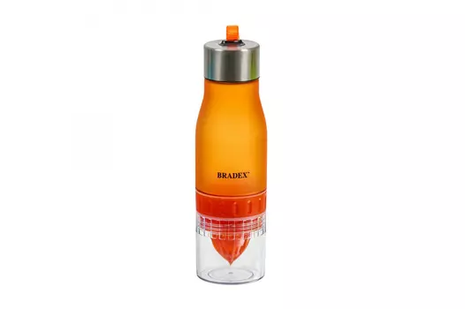 Бутылка для воды Bradex 600ml Orange SF 0519 с соковыжималкой