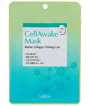 Callicos Питательная тканевая маска для лица с морским коллагеном CellAwake Marine Collagen, 25 г