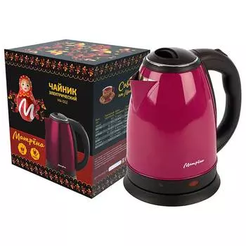 Чайник электрический МАТРЁНА MA-002 электрический (1,8 л) стальной бордовый