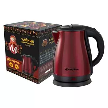 Чайник электрический МАТРЁНА MA-003 электрический (1,8 л) стальной красный