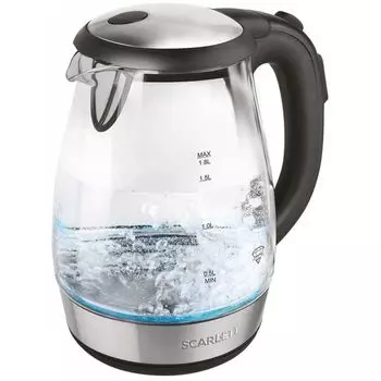 Чайник электрический Scarlett SC-EK27G60 1.8л. 2000Вт черный (корпус: стекло)