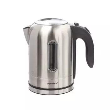 Чайник электрический Sonnen KT-1755, 1,7л, 2200Вт, закрытый нагревательный элемент, нержавеющая сталь, 453419