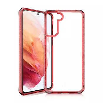 Чехол антибактериальный ITSKINS HYBRID CLEAR для Samsung Galaxy S21 красный/прозрачный