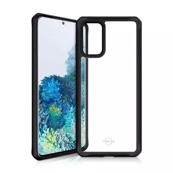 Чехол антибактериальный ITSKINS HYBRID SOLID для Samsung Galaxy S20+ чёрный/прозрачный