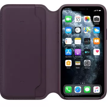 Чехол Apple iPhone 11 Pro Leather Folio - Aubergine (MX072ZM/A)