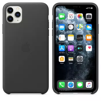 Чехол Apple iPhone 11 Pro Max Leather Case - Black