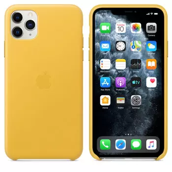 Чехол Apple iPhone 11 Pro Max Leather Case - Meyer Lemon (MX0A2ZM/A)