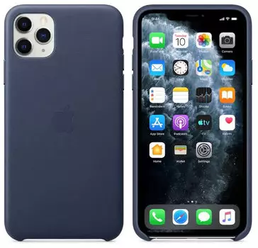 Чехол Apple iPhone 11 Pro Max Leather Case - Midnight Blue (MX0G2ZM/A)