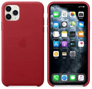 Чехол Apple iPhone 11 Pro Max Leather Case - RED (MX0F2ZM/A)