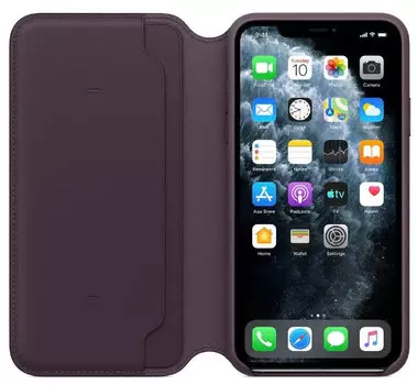 Чехол Apple iPhone 11 Pro Max Leather Folio - Aubergine (MX092ZM/A)