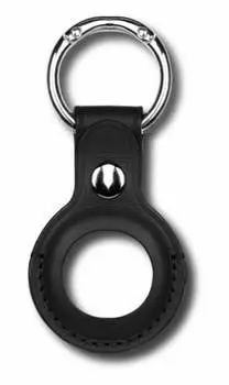 Чехол-брелок Devia Leather Key Ring для AirTag - Black
