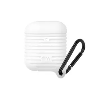Чехол Case-Mate AirPods Water Resistant White w/ Black Carabiner