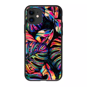 Чехол Deppa Glass Case для Apple iPhone 11 листья