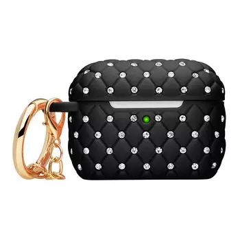 Чехол Deppa TPU Crystal для AirPods Pro, кольцо-карабин, черный