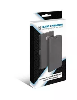 Чехол DF для Xiaomi Redmi Note 10 / Poco M3 Pro с микрофиброй Silicone Black xiFlip-72