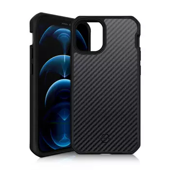 Чехол-накладка ITSKINS HYBRID CARBON для Apple iPhone 12 Pro Max (6.7") чёрный