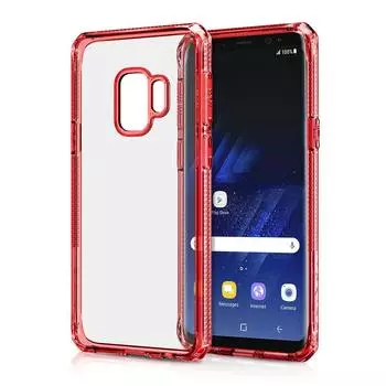 Чехол-накладка ITSKINS HYBRID CLEAR для Samsung Galaxy S9 красный/прозрачный