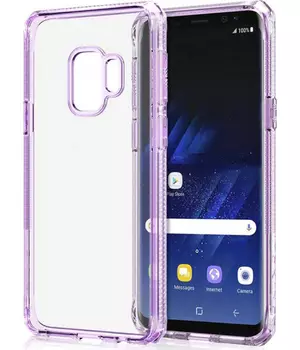 Чехол-накладка ITSKINS HYBRID CLEAR для Samsung Galaxy S9 сиреневый/прозрачный