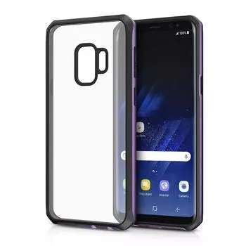 Чехол-накладка ITSKINS HYBRID EDGE для Samsung Galaxy S9 чёрный/фиолетовый/прозрачный