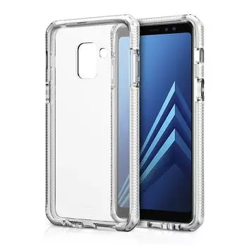 Чехол-накладка ITSKINS SUPREME CLEAR для Samsung Galaxy A8 (2018) белый/прозрачный