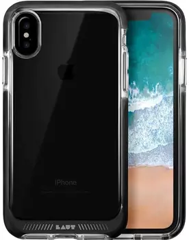 Чехол-накладка LAUT FLURO для Apple iPhone X/XS ударопрочный, прозр., черн.кант