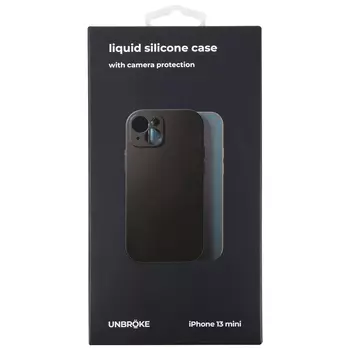 Чехол накладка UNBROKE liquid silicone case with camera protection для iPhone 13 mini, черная