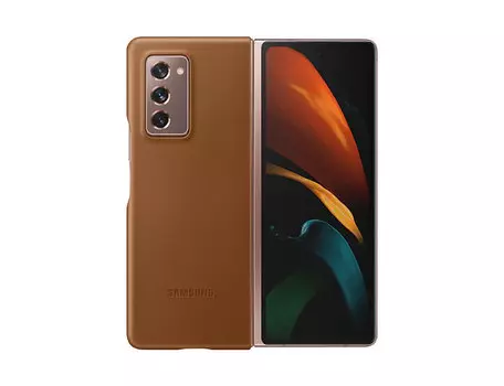 Чехол Samsung Galaxy Z Fold 2 Leather Cover Brown EF-VF916LAEGRU