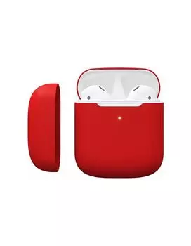 Чехол силиконовый Red Line для зарядного кейса AirPods, 1,3 mm, красный УТ000019394