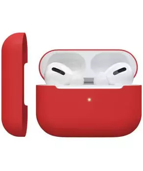 Чехол силиконовый Red Line для зарядного кейса AirPods Pro, красный УТ000019187