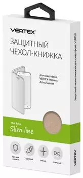 Чехол Vertex Astra/Sunset FlipCover gold