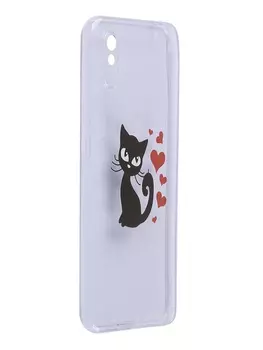 Чехол Zibelino для Xiaomi Redmi 9C Art Transparent Cat In Love ZUTCA-XIA-RDM-9C-WH-LOVE-CAT