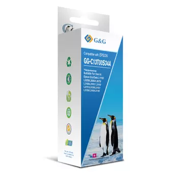 Чернила G&amp;G GG-C13T00S34A пурпурный70мл для Epson L1110, L3151, L3100, L3101, L3110, L3150