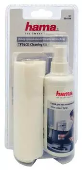 Чистящий набор (салфетки + спрей) Hama R1084199 для экранов мониторов/плазменных/ЖК телевизоров/ноутбуков блистер 15шт сухих 100мл