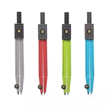 Циркуль ЮНЛАНДИЯ 115мм, металлический, ассорти, чехол (12 шт.)