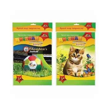 Цветная бумага А4 БАРХАТНАЯ, 5 листов 5 цветов, в папке, АППЛИКА, 205х295 мм, Ассорти, С2529, (10 шт.)