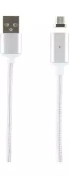 Дата-кабель Магнитный Red Line USB - micro USB, нейлоновая оплетка, серебристый УТ000012857