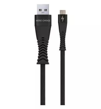 Дата-кабель More choice Smart USB 3.0A для micro USB K41Sm нейлон 1м (Black)