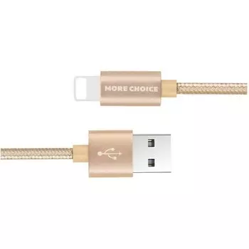 Дата-кабель More choice USB 2.0A для Lightning 8-pin K11i нейлон 1м (Gold)