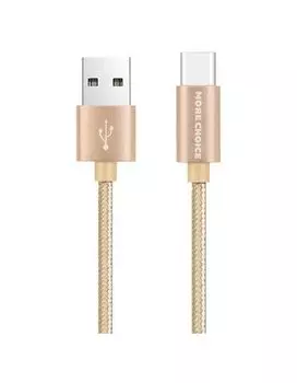 Дата-кабель More choice USB 2.0A для Type-C K11a нейлон 1м (Gold)