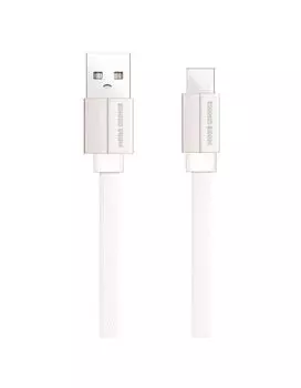 Дата-кабель More choice USB 2.1A для Type-C плоский K20a нейлон 1м (White)