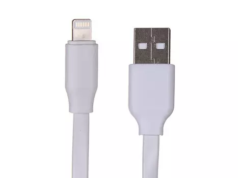 Дата-кабель Плоский Red Line USB - 8 - pin для Apple (2A), белый УТ000023597