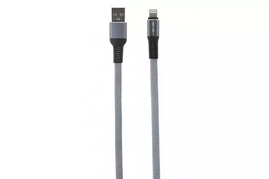 Дата-Кабель Red Line Flat USB - Lightning, серый УТ000015529