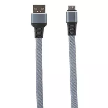Дата-Кабель Red Line Flat USB - Micro USB, серый УТ000015530